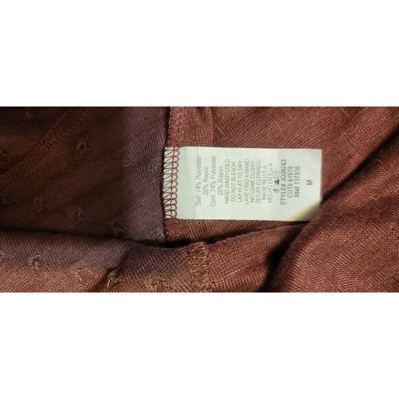 Lazy Sundays Mulberry Cold Shoulder Cotton Blend Top - Size M - Picture 9 of 9